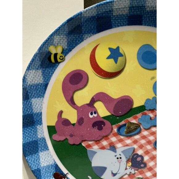 Blue’s Clues Vintage Plate Zak Designs 2002 Blue Magenta Mrs & Mr Pepper Lunch - Picture 5 of 5
